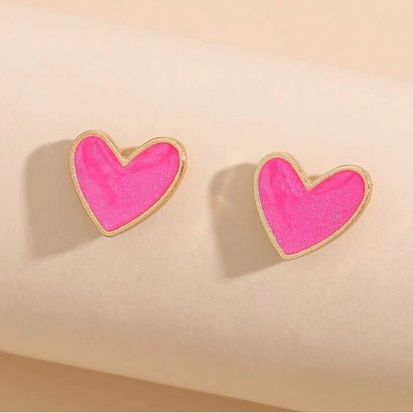 ‼️JUST RESTOCKED ‼️Kate Spade Style- Hot Pink Heart Earrings NWT - Picture 2 of 6